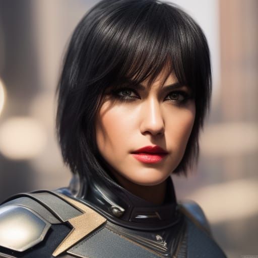 Photorealistic Batgirl Portrait by Rutkowski, Artgerm, and M...