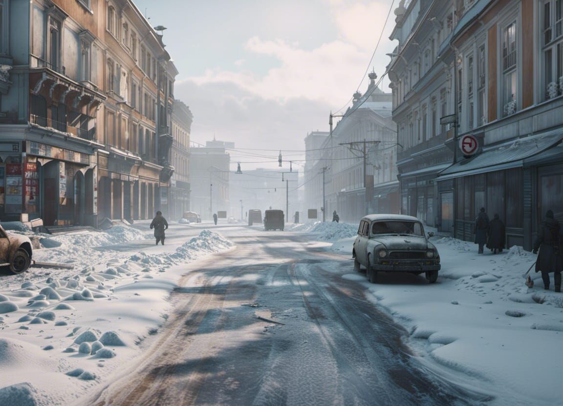 Post-apocalyptic frozen Zagreb