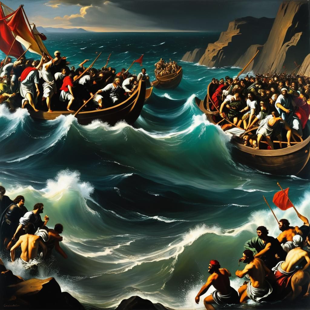 Red Sea Crossing in Baroque Style