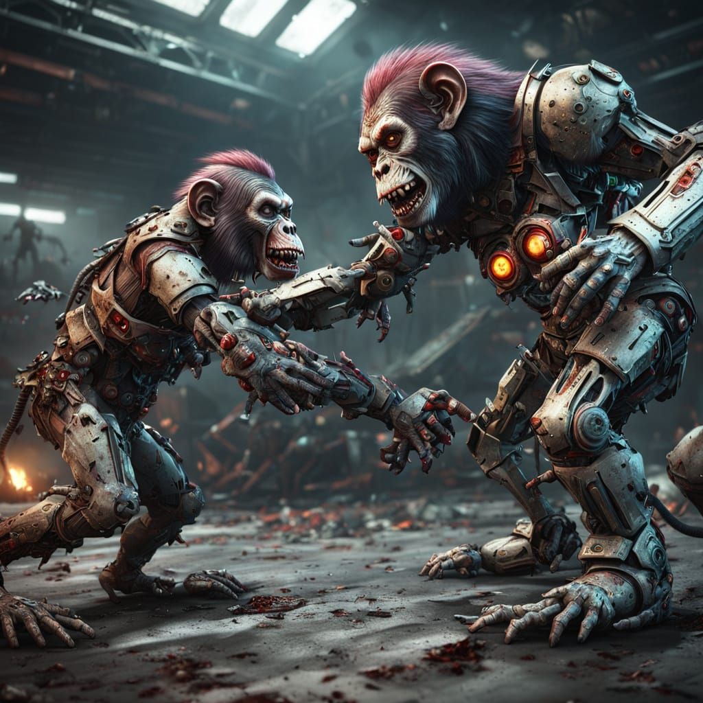 Cyberpunk Females Engage in Epic Sci-Fi Battle Over a Toddle...