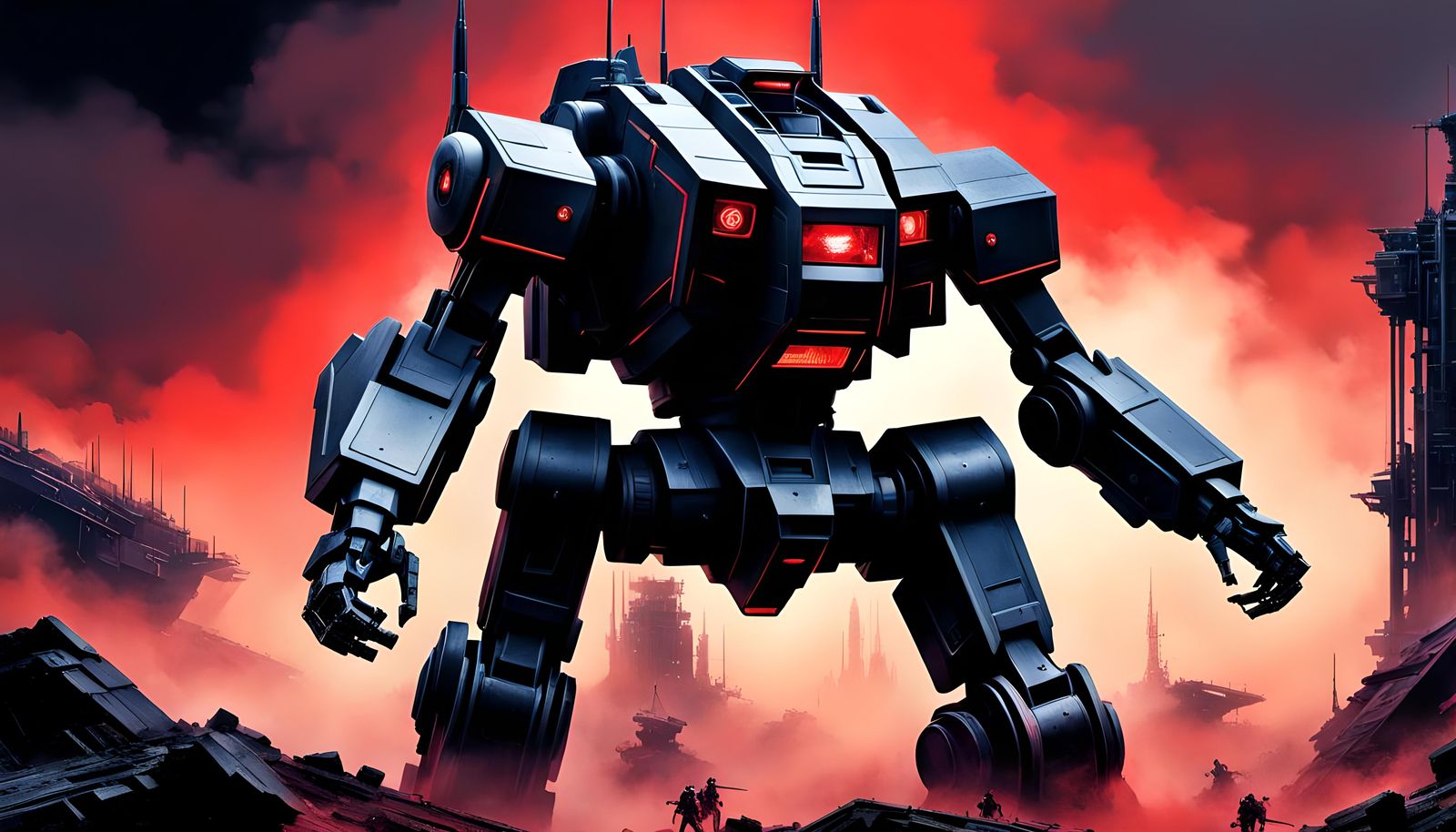 Hacked Mecha Rampage in Bloodpunk Digital Art