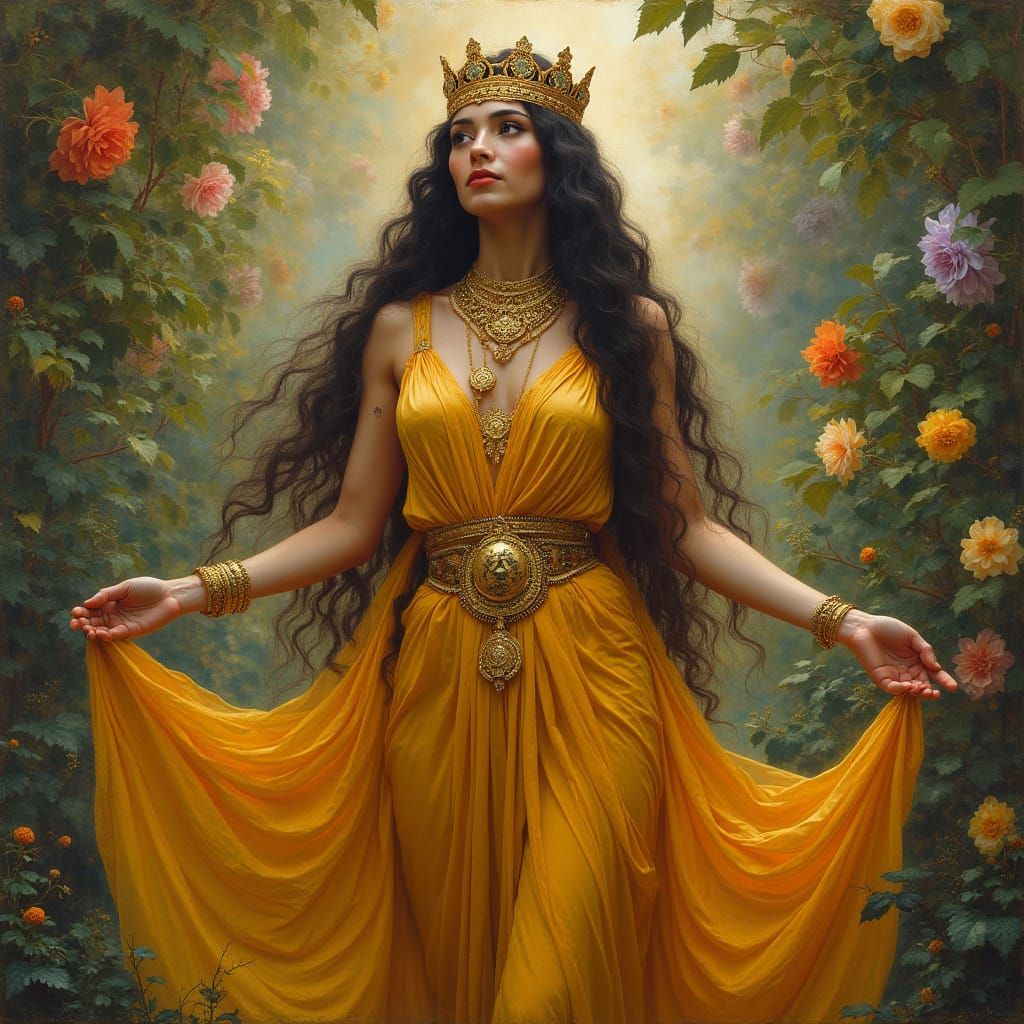 Goddess of Love in Renaissance Oil Painting