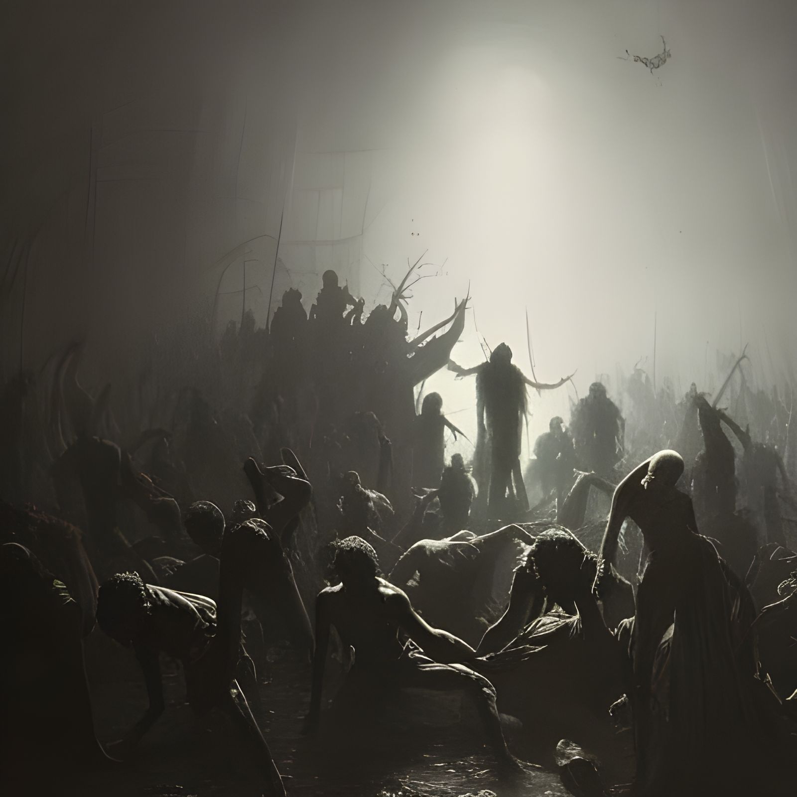 Horror Zombie Apocalypse in Doré and Rutkowski Style