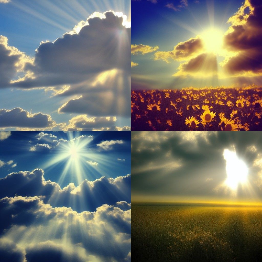 Divine Sunshine Beams Through Heavenly Clouds