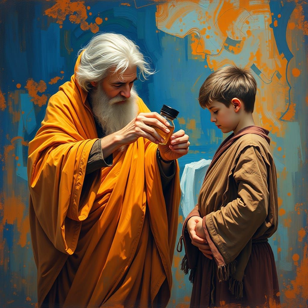 Elderly Prophet Samuel Anoints Youthful Shepherd Boy David i...