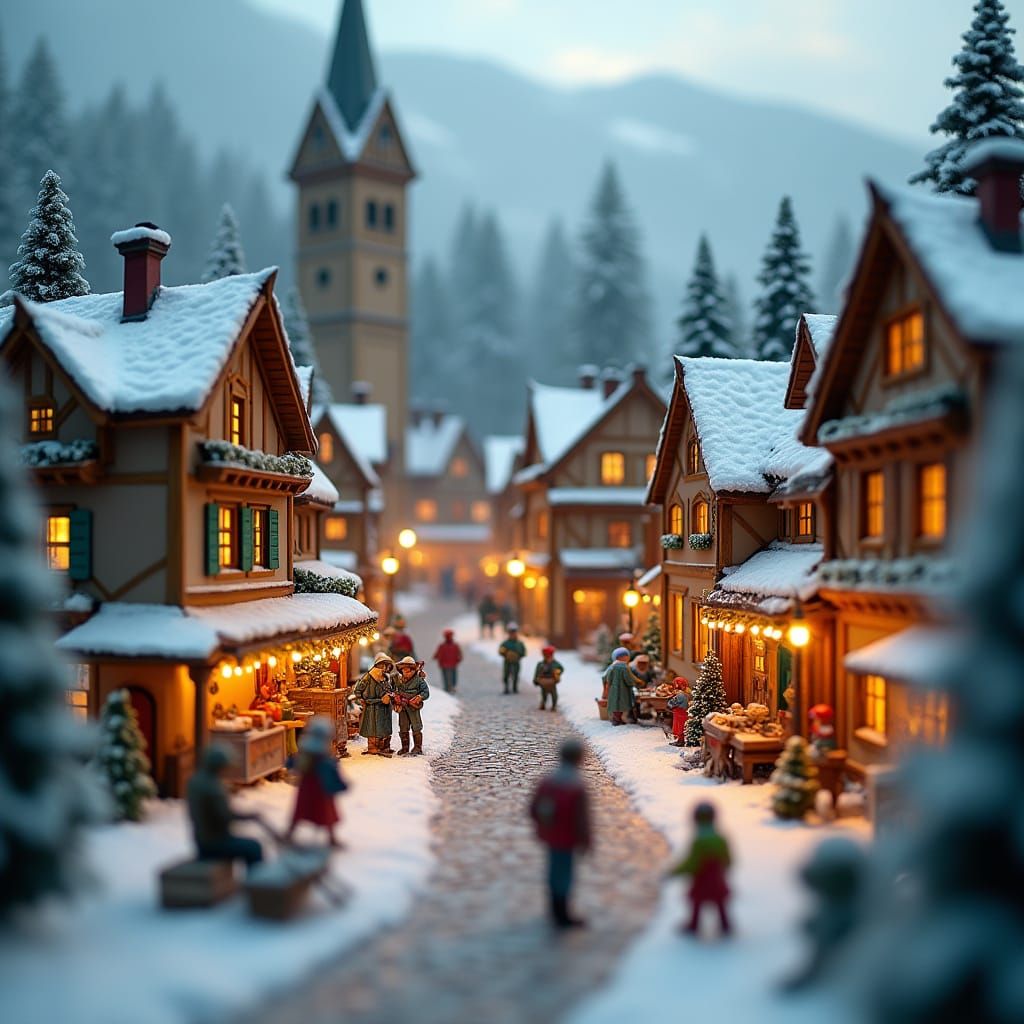 Charming Winter Village Diorama for the Holidays