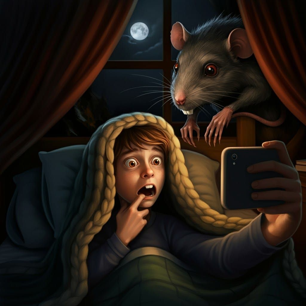 Frightened Boy's Spooky Selfie With Monster