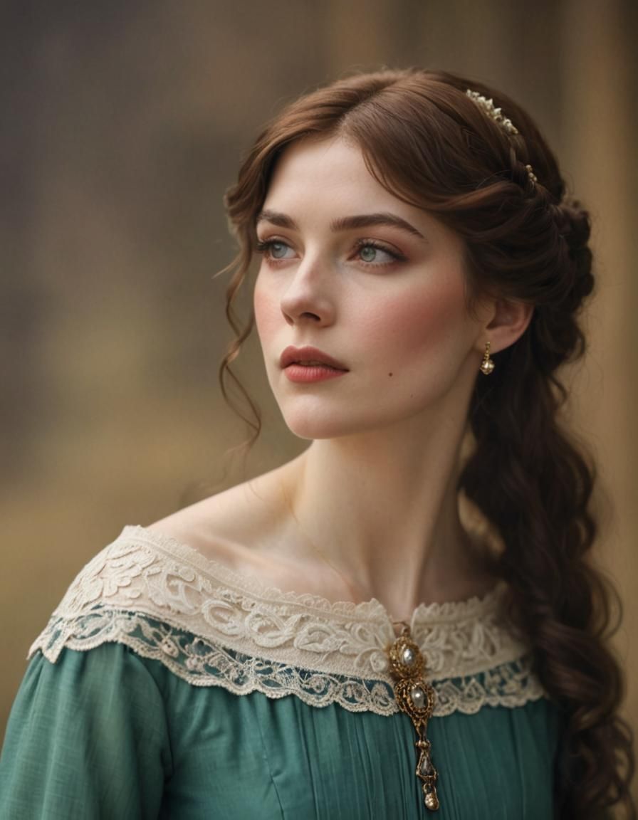 Victorian Beauty Portrait in Digital Art Style