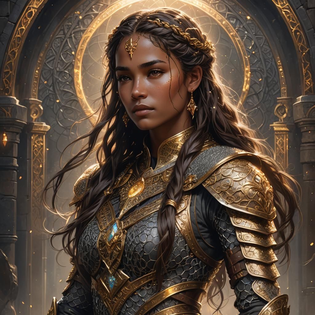 Mystical Female Cleric Portrait in Fantasy Style