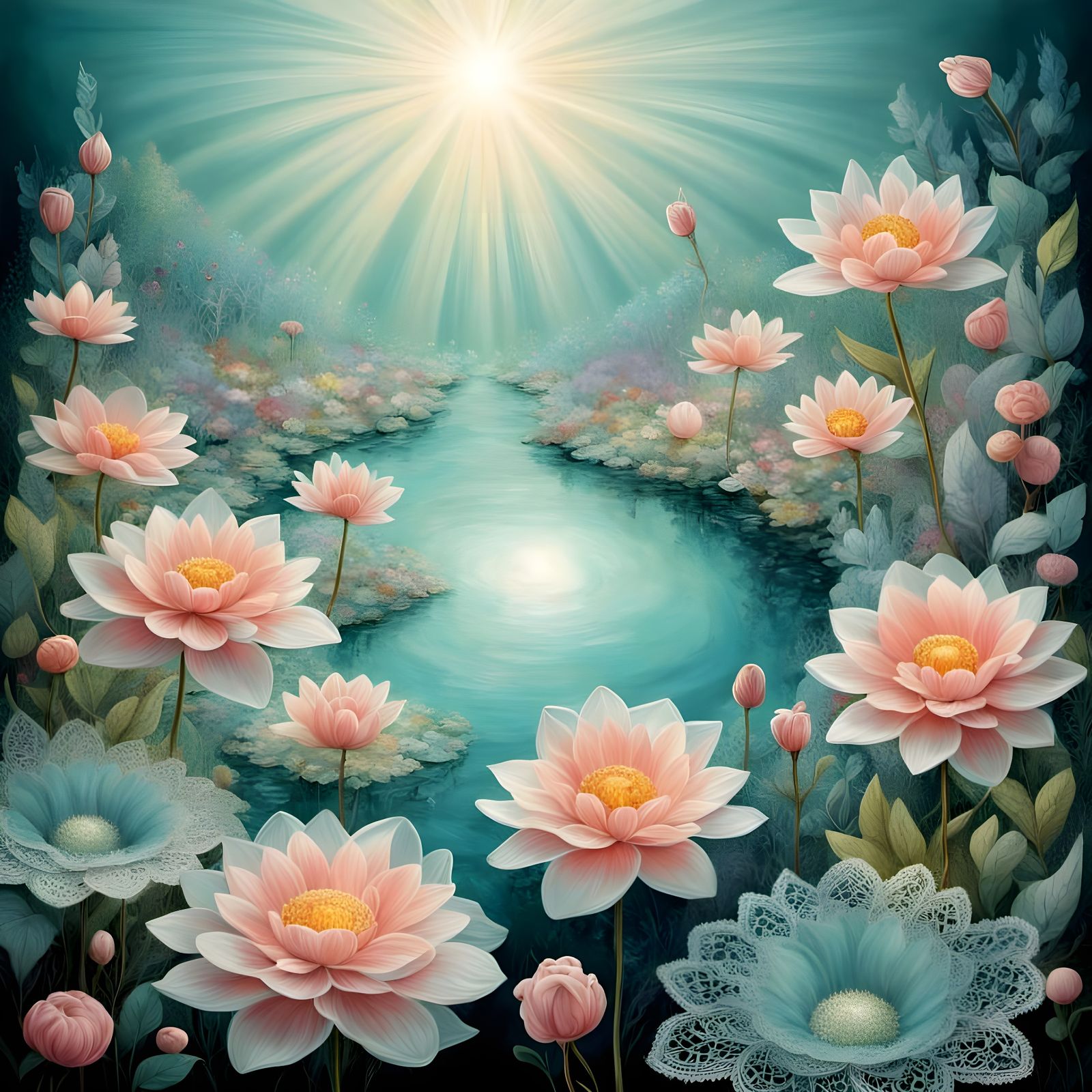 Surreal Floral Wonderland in Soft Focus