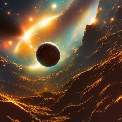 Astrological Galaxy Black Hole in Dark Fantasy Style