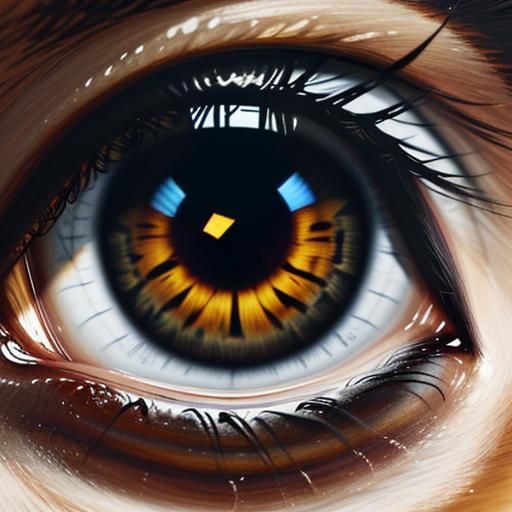 Tiger Eye Close-Up with Painted Word Overlay