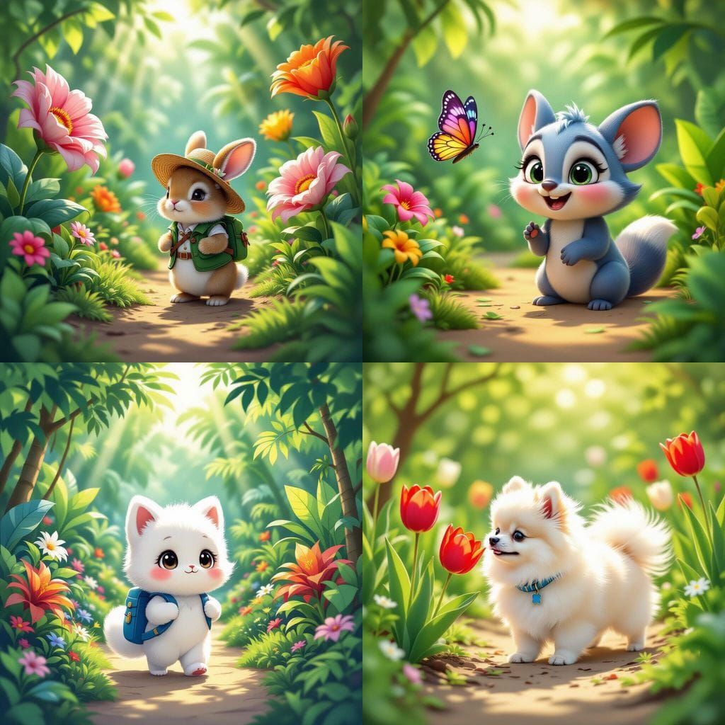 Little Kushi Explores a Vibrant Zoo Garden