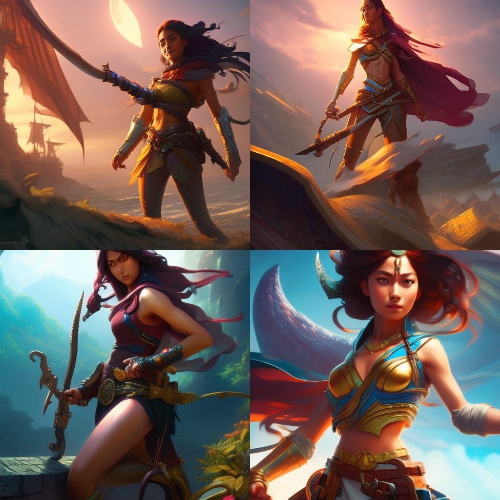 Pirate princess on treasure island