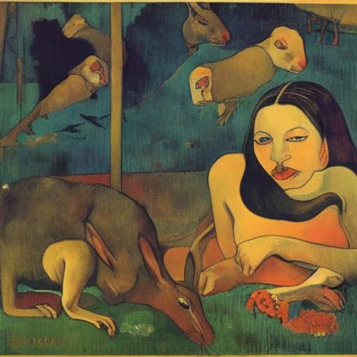 Surreal Scene: Vampires, Rabbits, and Disbelief