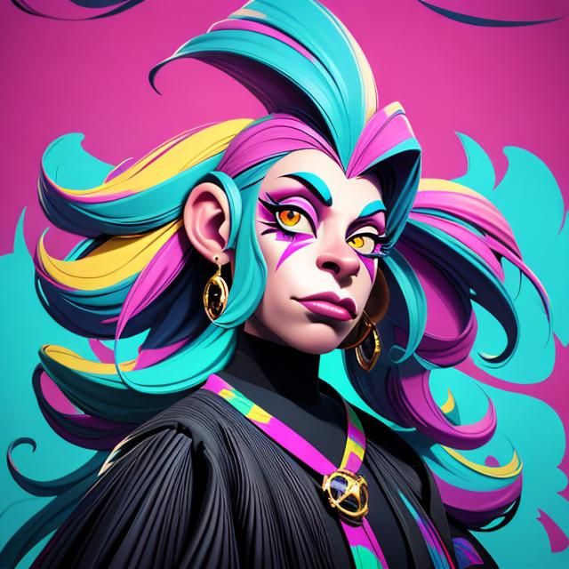 Bored Ape as Lady Gaga in Street Art Style
