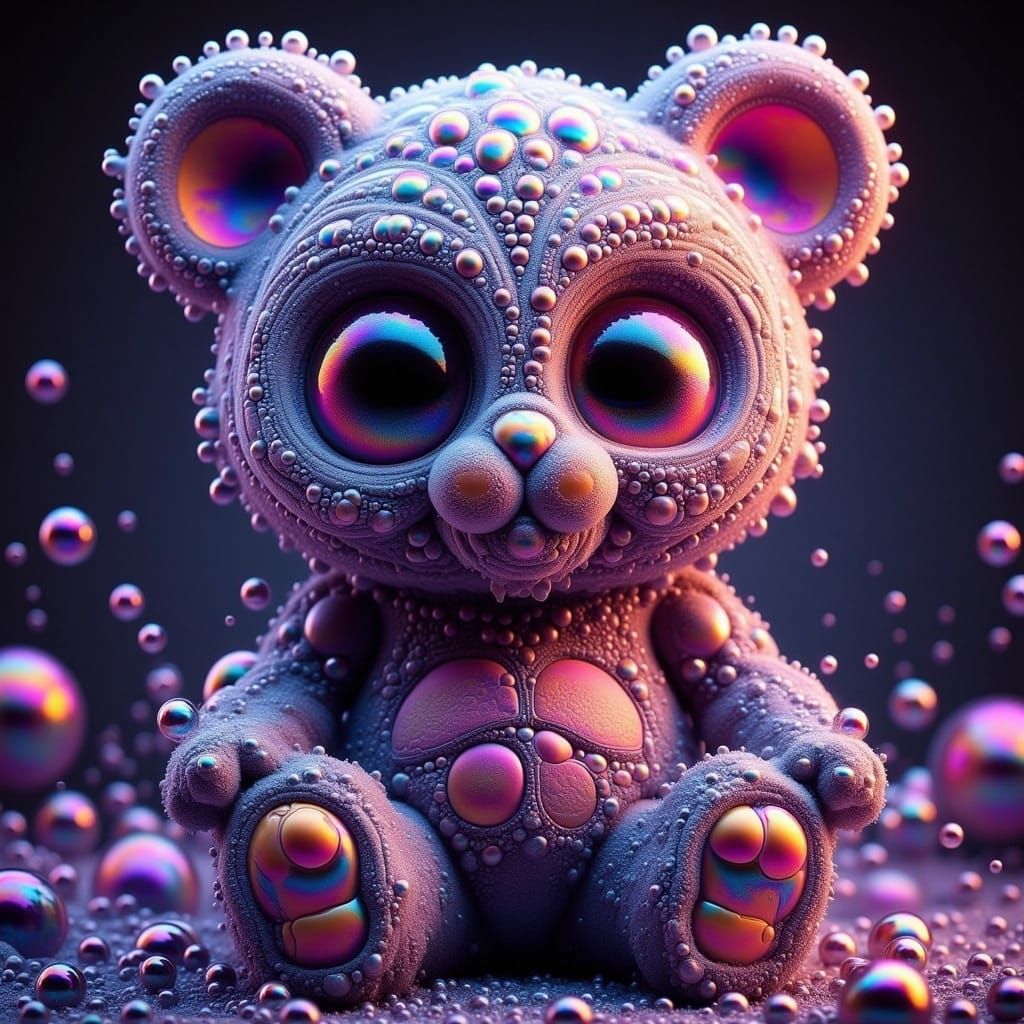 Cute Bubbly Teddy Bear Matte Painting