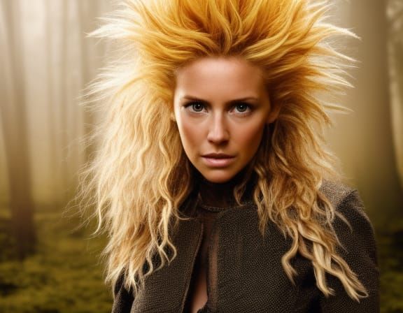 Photorealistic Super Saiyan Female in Live Action Combat