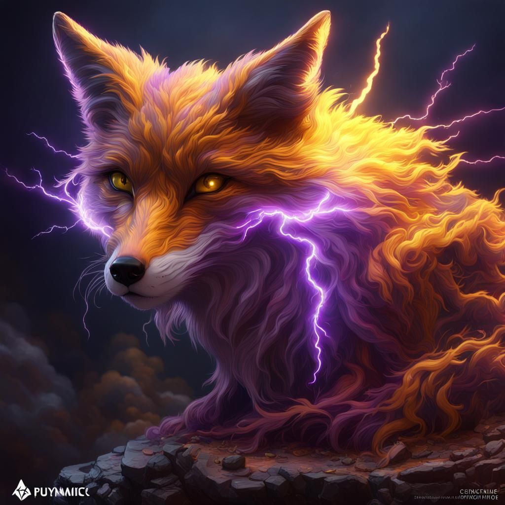 Onyx Fox with Lightning Magic: a Dark Fantasy