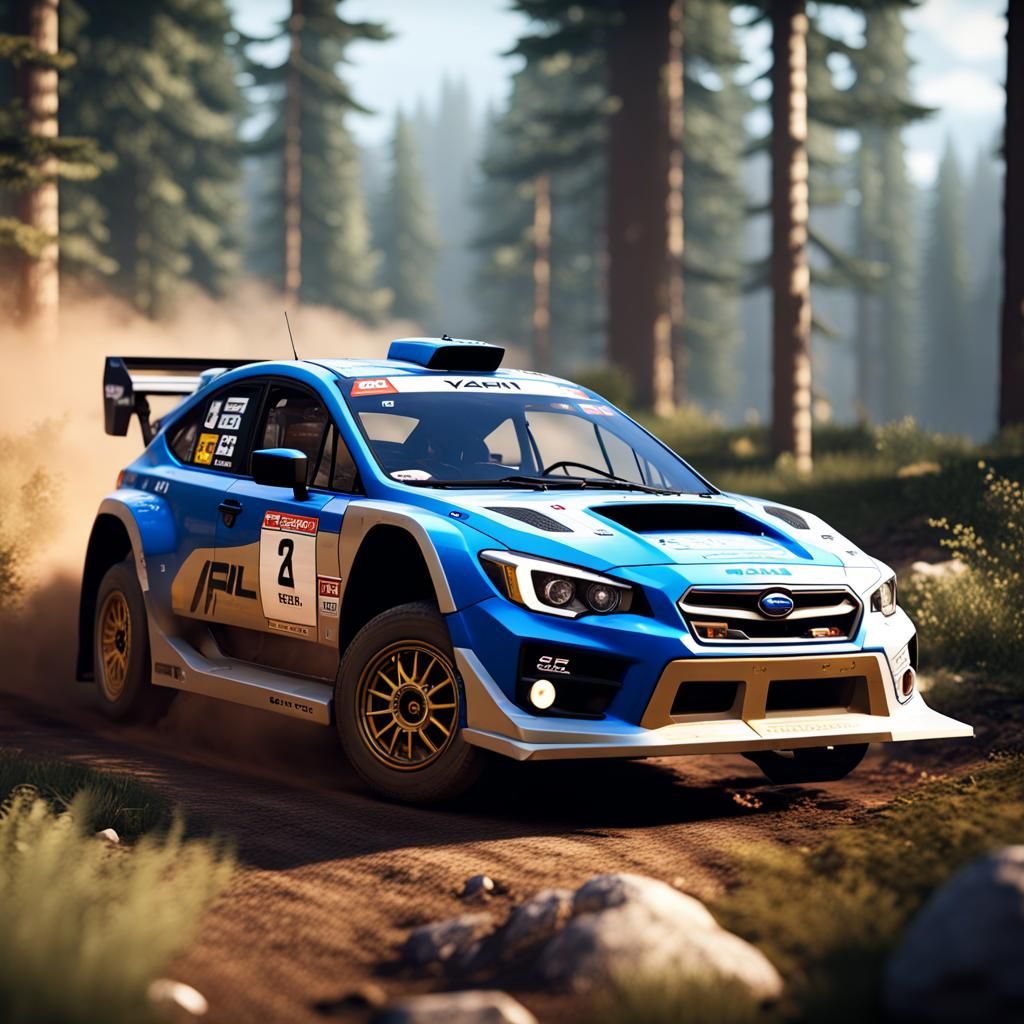 Subaru Rally Car in 3D Cinematic Style