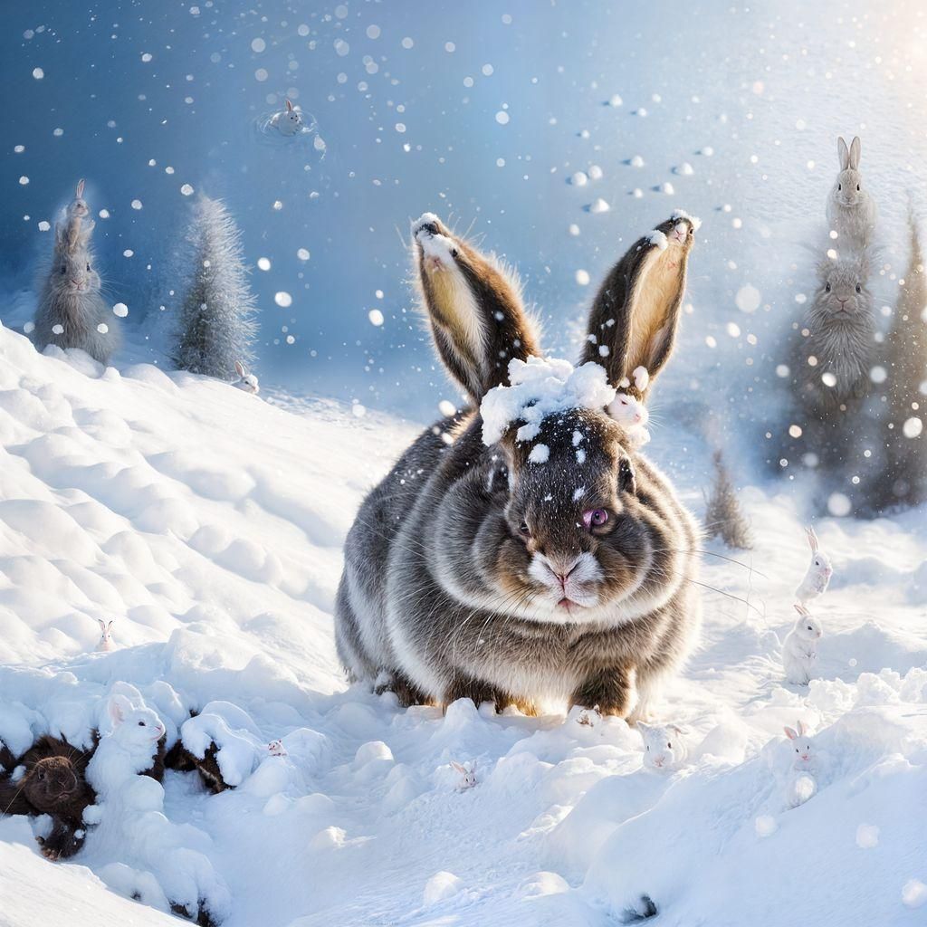 Whimsical Winter Wonderland Scene in Watercolor Style