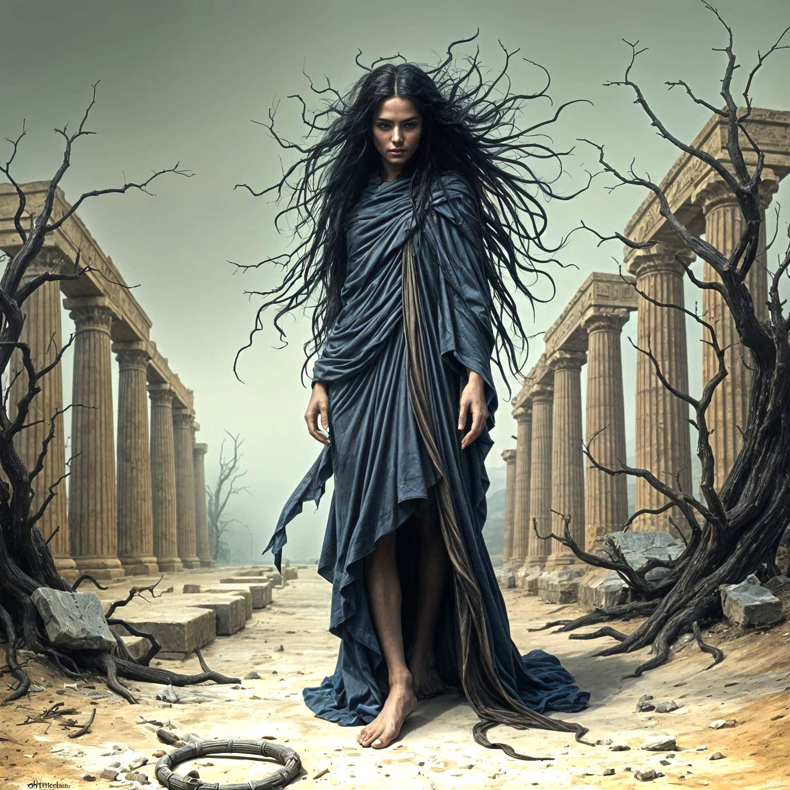 Mysterious Goddess of Death Revealed in Dark, Moody Art