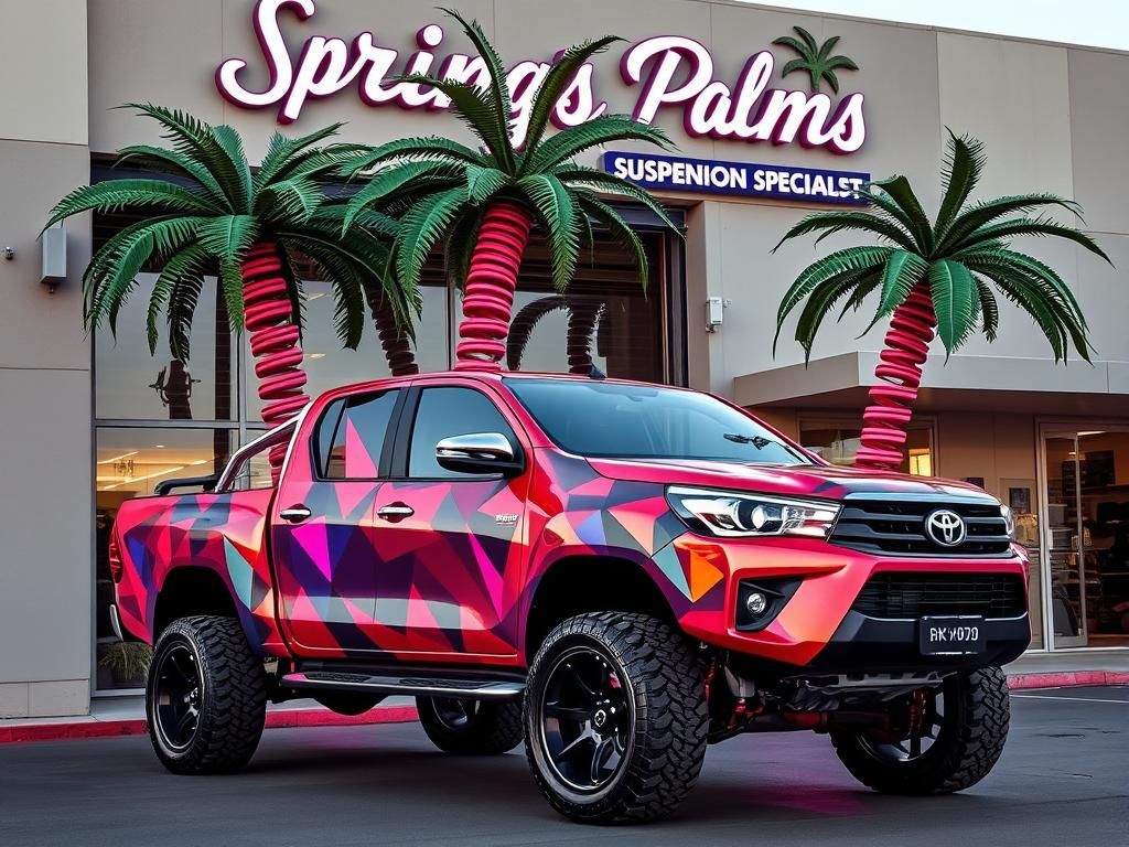 Custom Toyota Hilux with Neon Paint Job