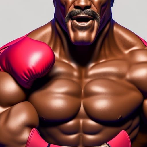 Anthropomorphic Boxer Dog Boxing Art Portrait
