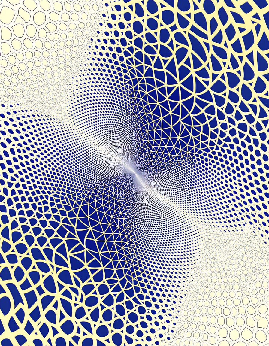 Abstract Vector Fractal with Zentangle and 3D Shading