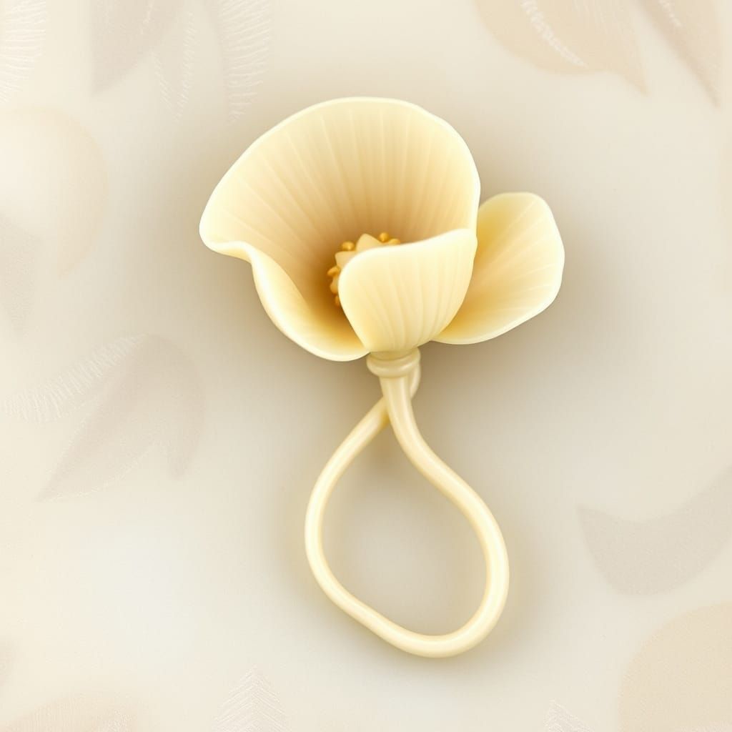 Surreal Art Nouveau Poppy Flower Brooch