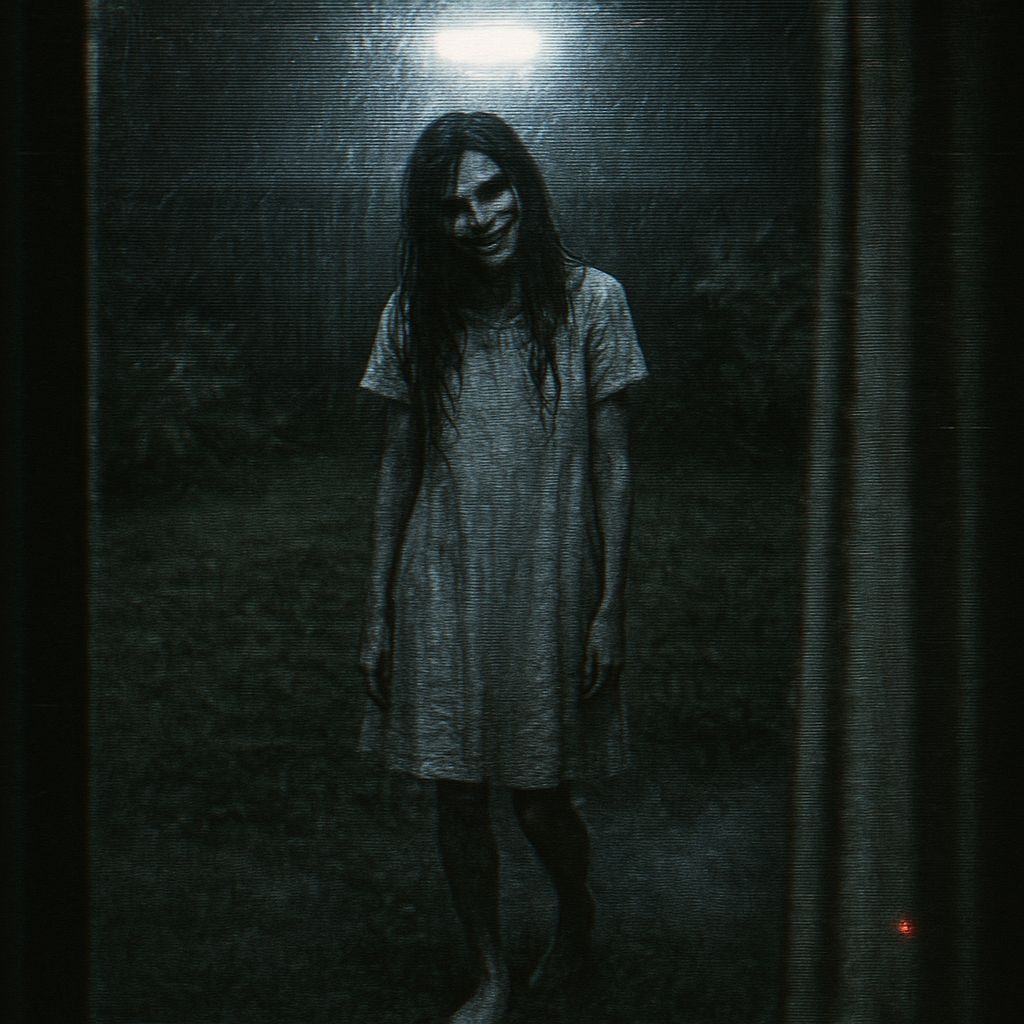 Unsettling Silent Hill Woman in Garden (VHS Style)