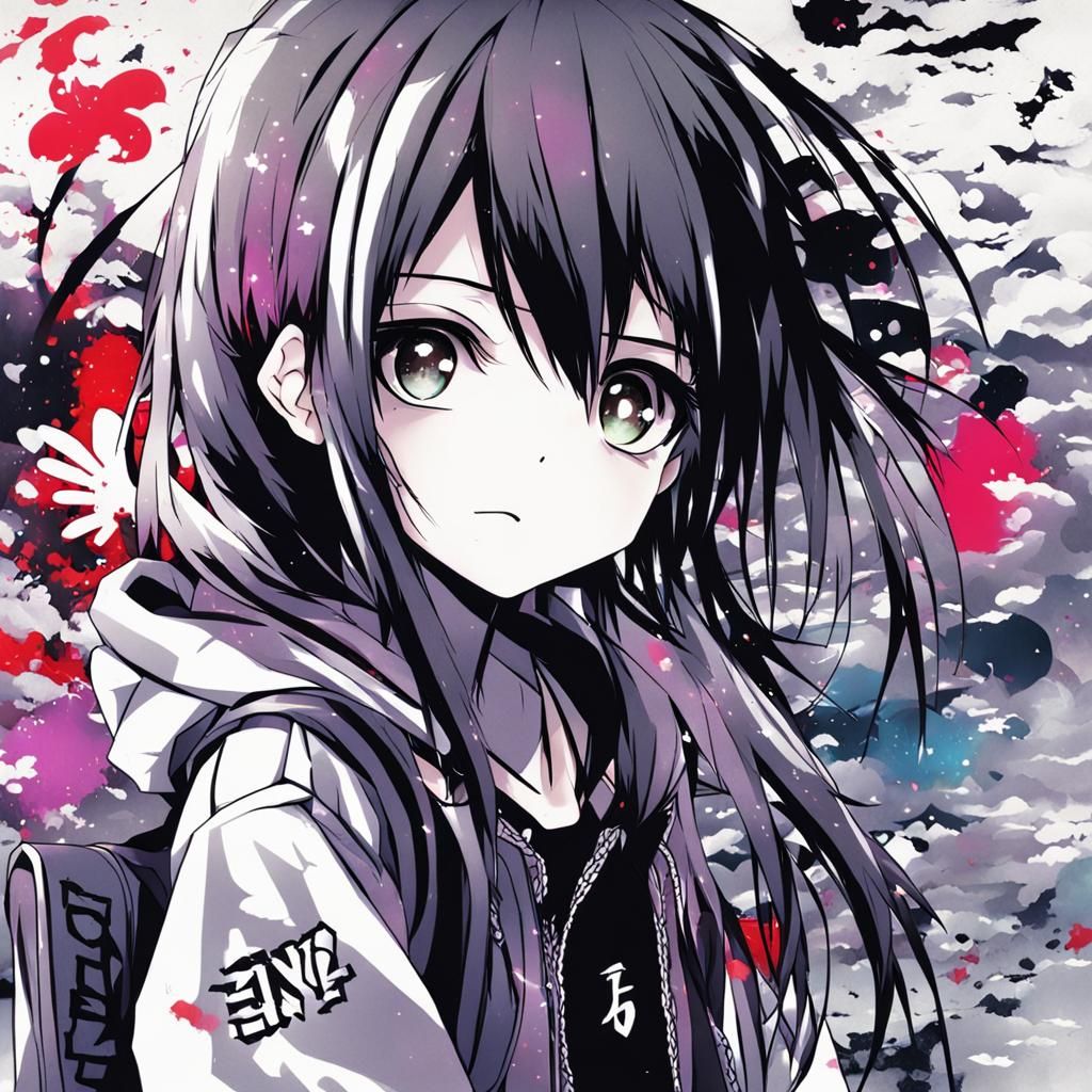 Emo Character in Anime Key Visual Style