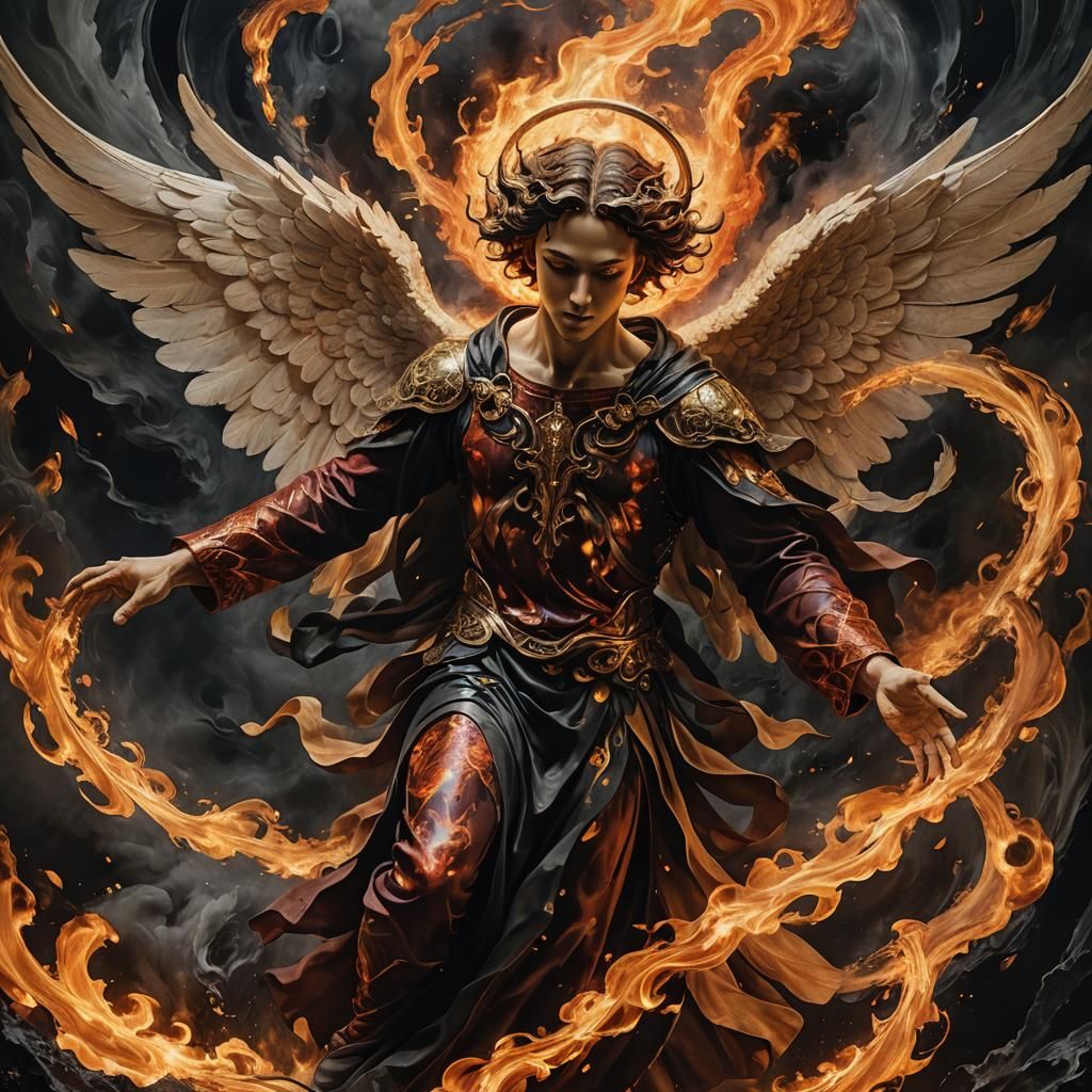 Angel of Aries: Surrealism in Fiery Colors
