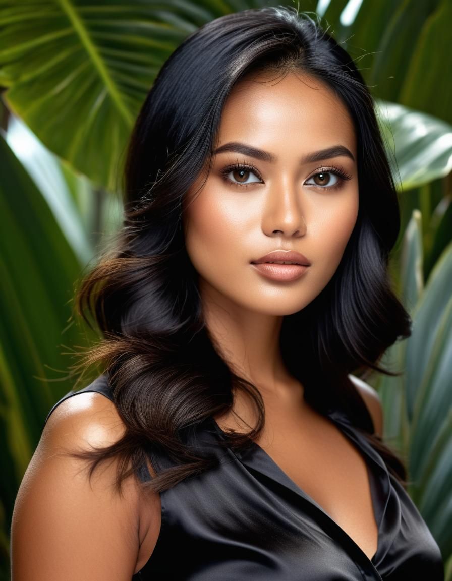 Stunning Portrait of Indonesian Woman in Tropics