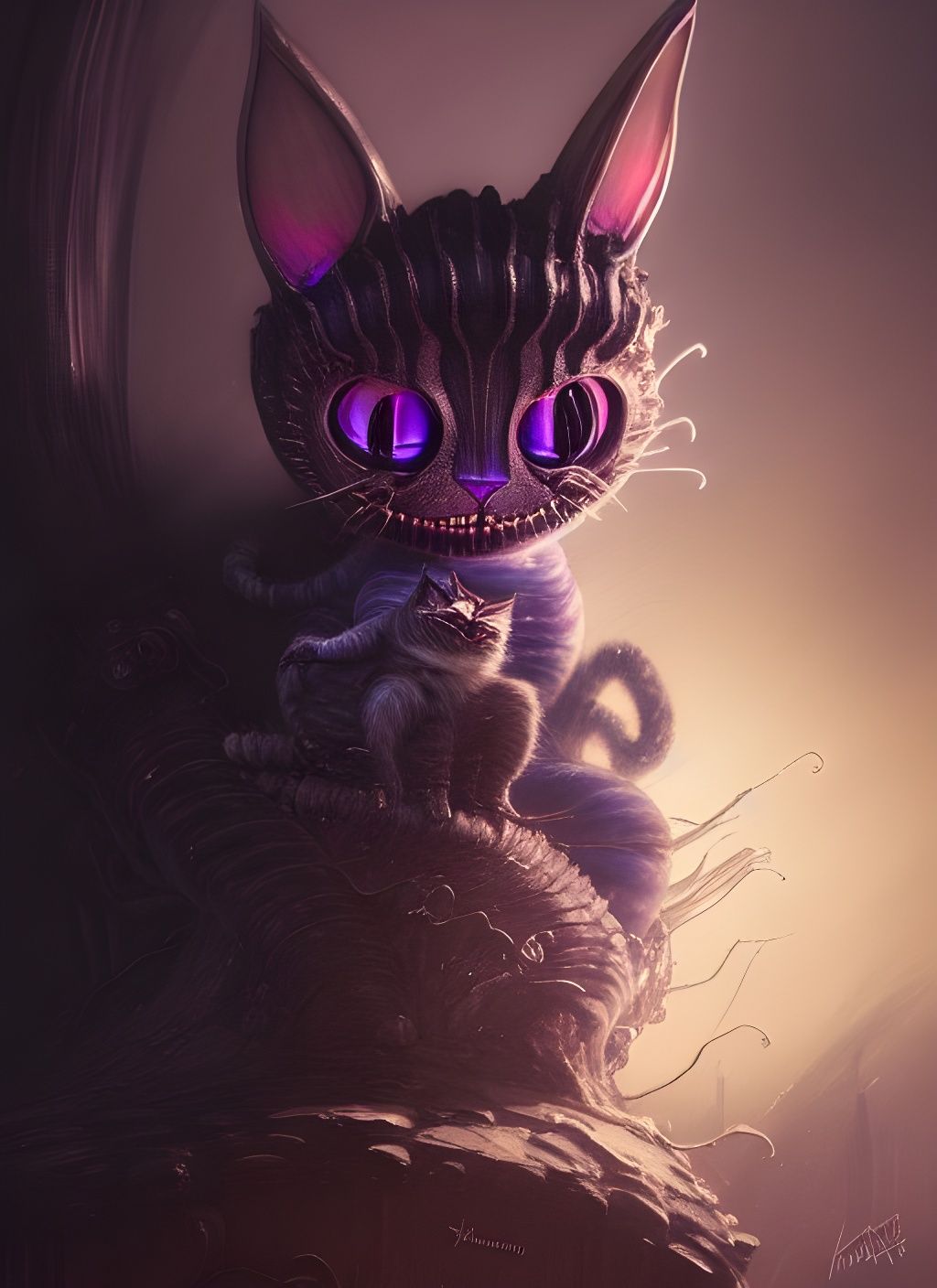 Cheshire Cat and baby |