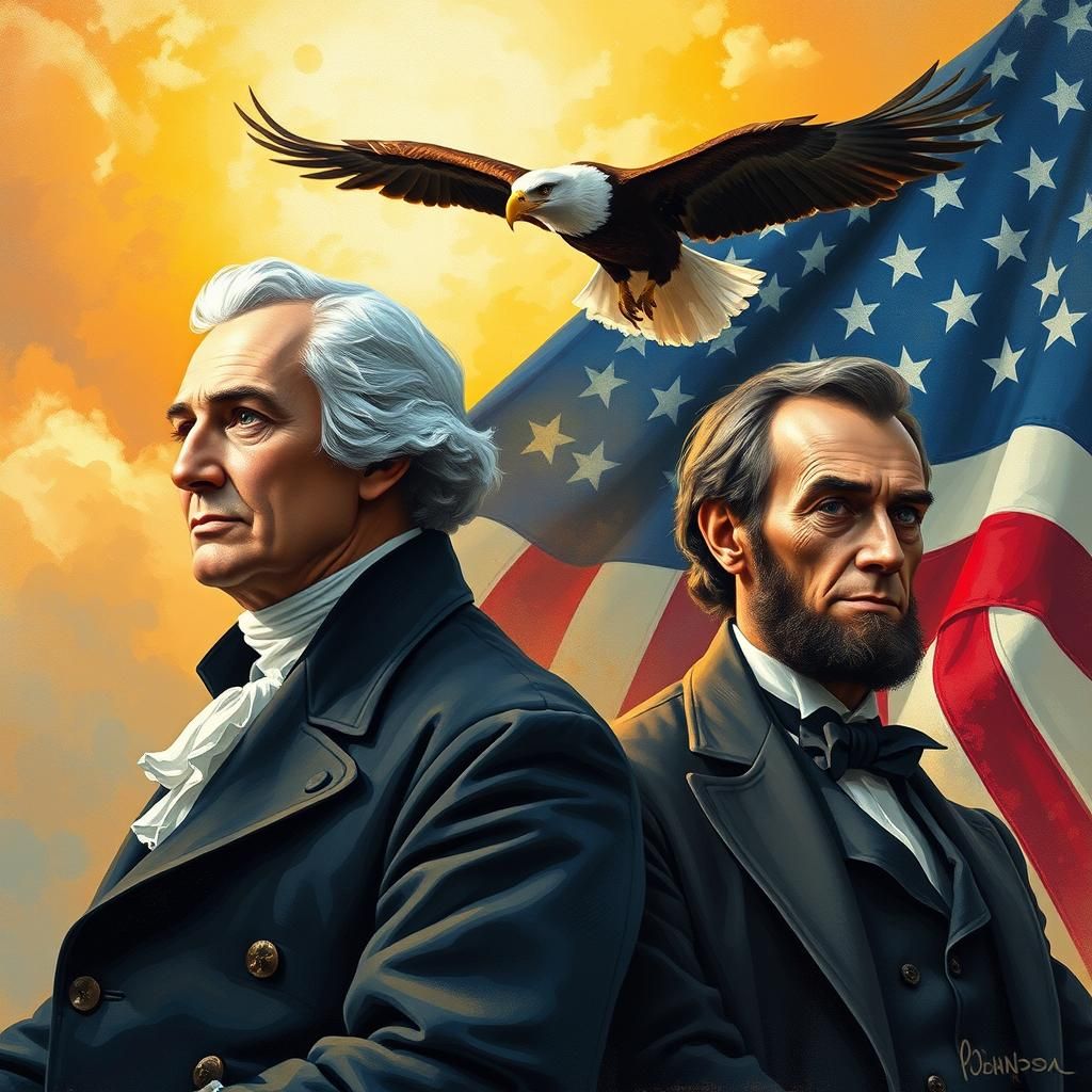 Washington and Lincoln Watching an Eagle