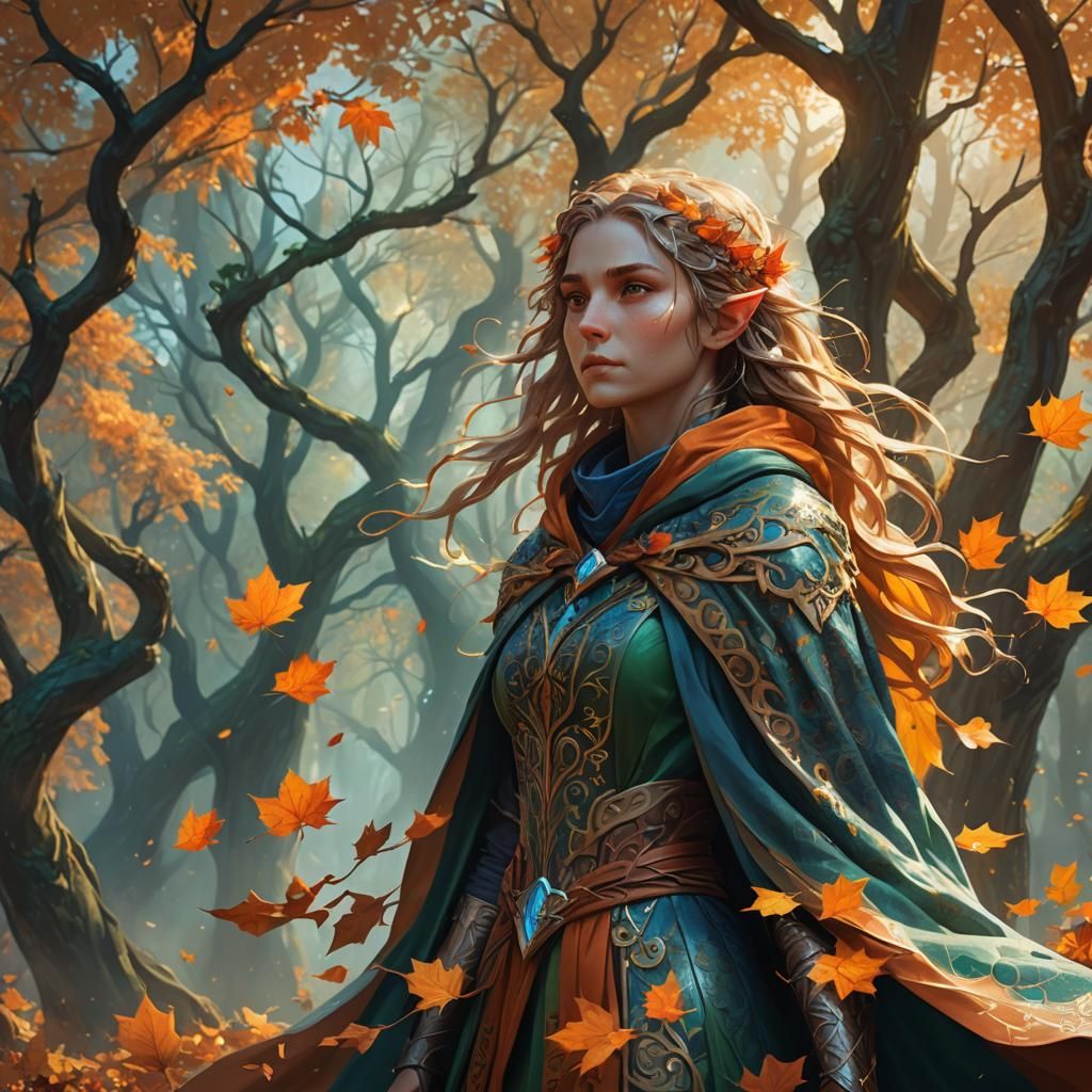 Air Elf in Autumnal Fantasy Art