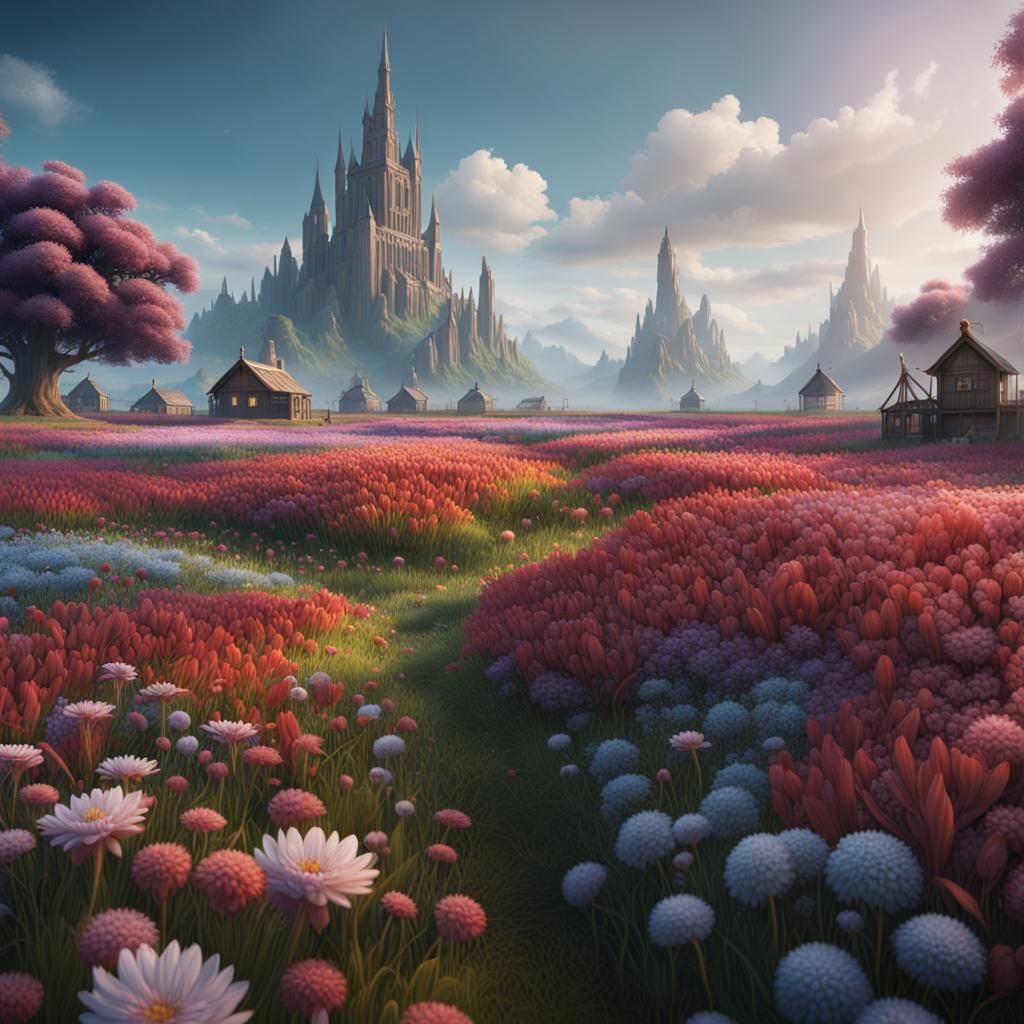 Fantastical Flower Field Concept Art