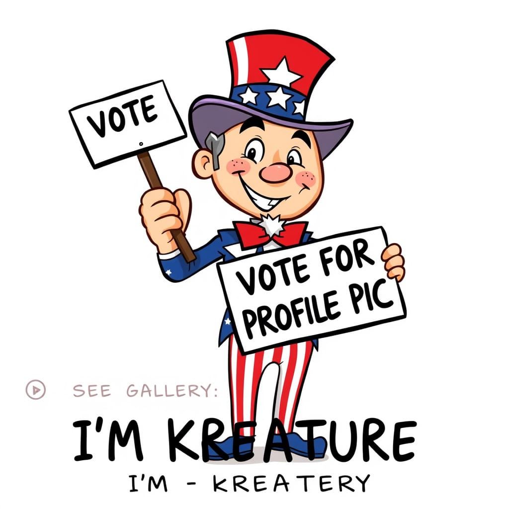 Playful Uncle Sam Encourages Voting in Patriotic Cartoon Sty...