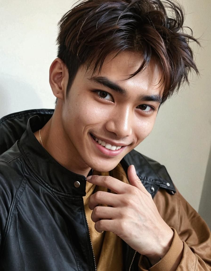 Smiling Indonesian Teen with Ombre Hair in Selfie