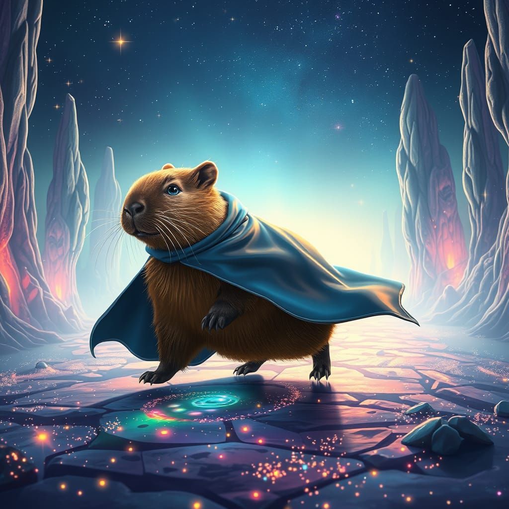 Capybara Embarks on a Celestial Odyssey