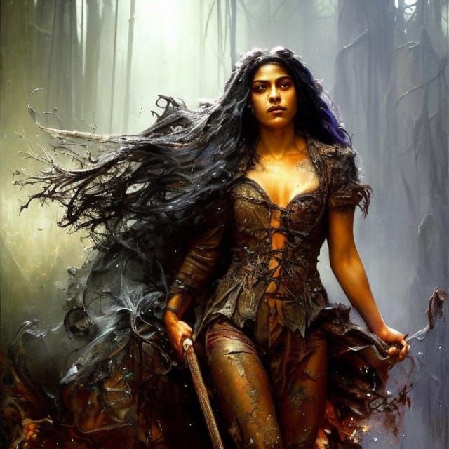 Jessie Reyez as Witch in Horror Art Style