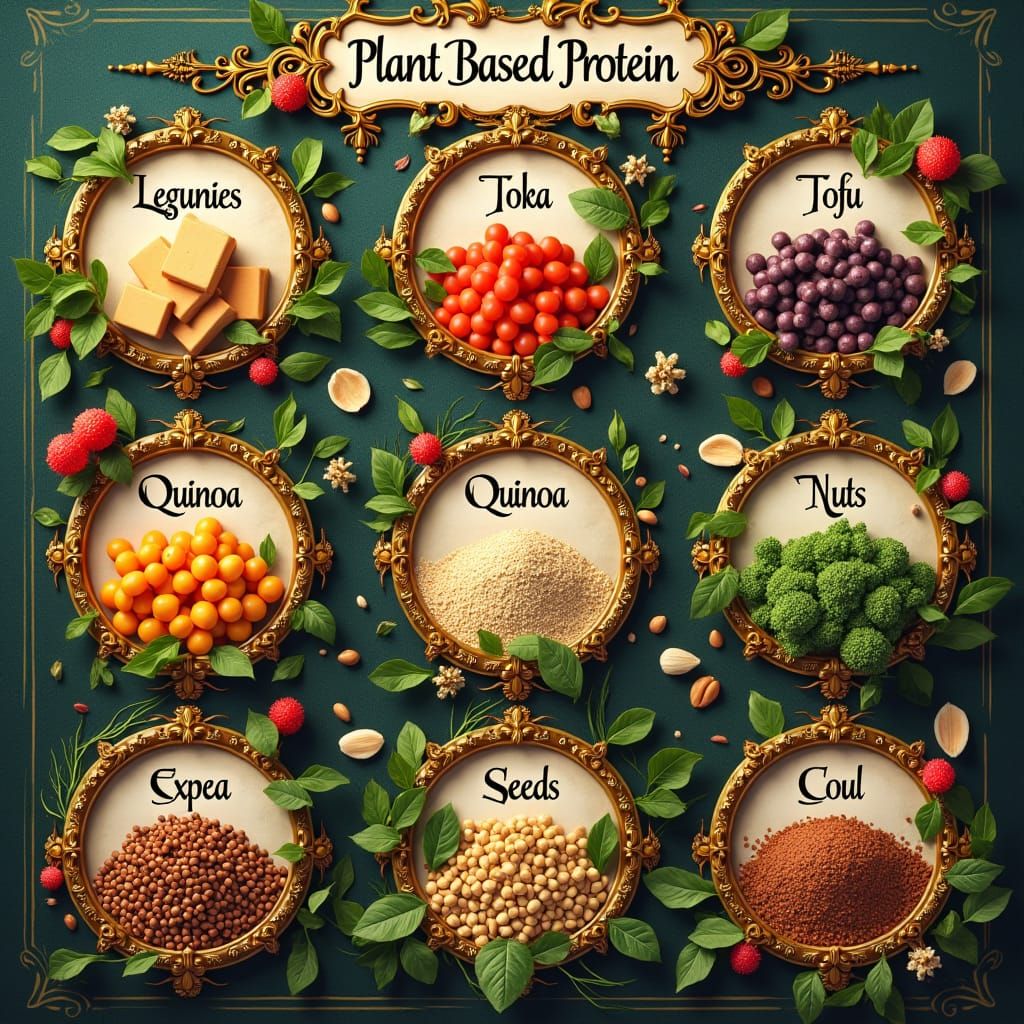Plant-Based Protein Chart in Fantasy Art Style