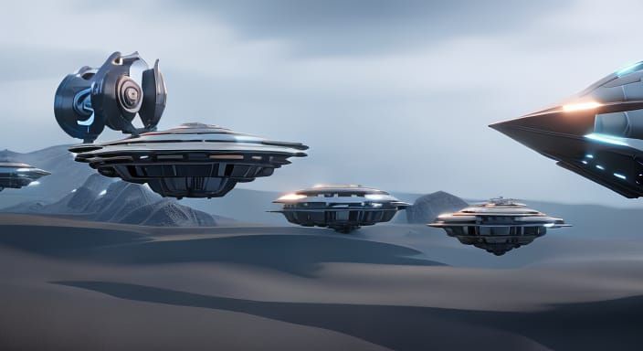 Mushroom Spaceships with Intricate Mech Details