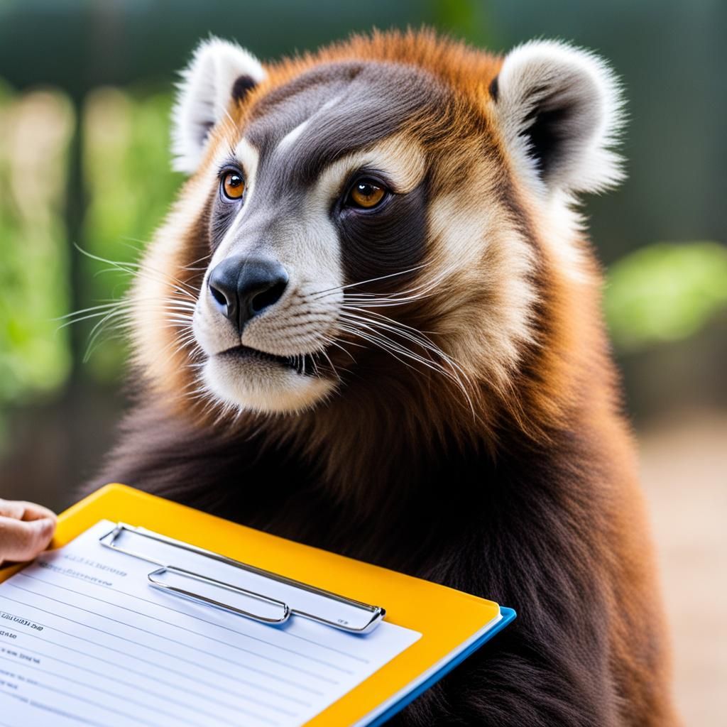 Zoo Animal with Clipboard Up Close