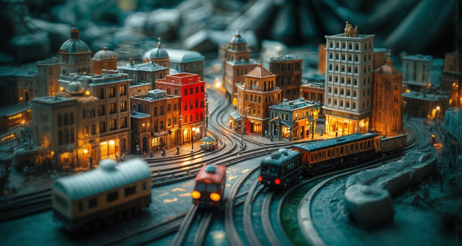 Egyptian-Inspired Cityscape in Vibrant Miniature