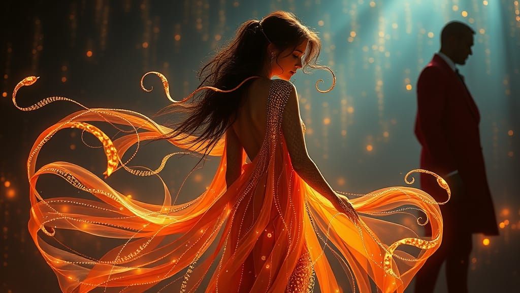 Ethereal Goddess in Liquid Opal Attire, Shimmering Aura and ...