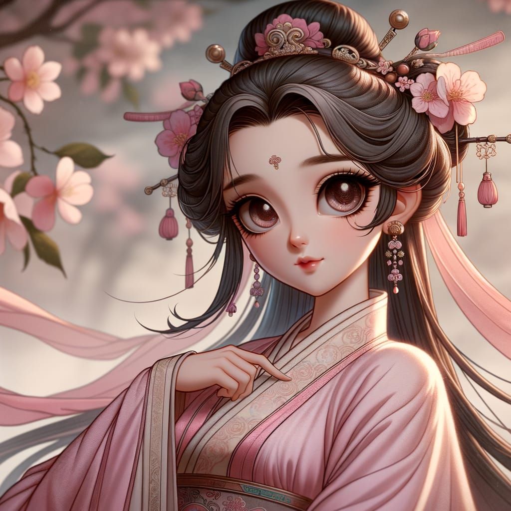 Han Dynasty Concubine in Classical Animation Style