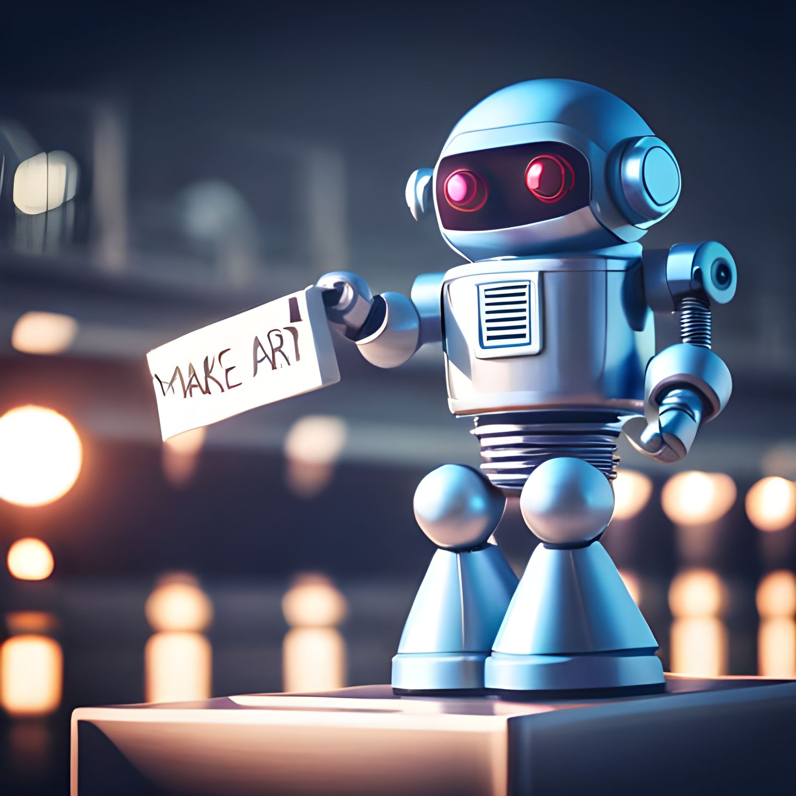 Robot Art Advocate in Hypermodern Style