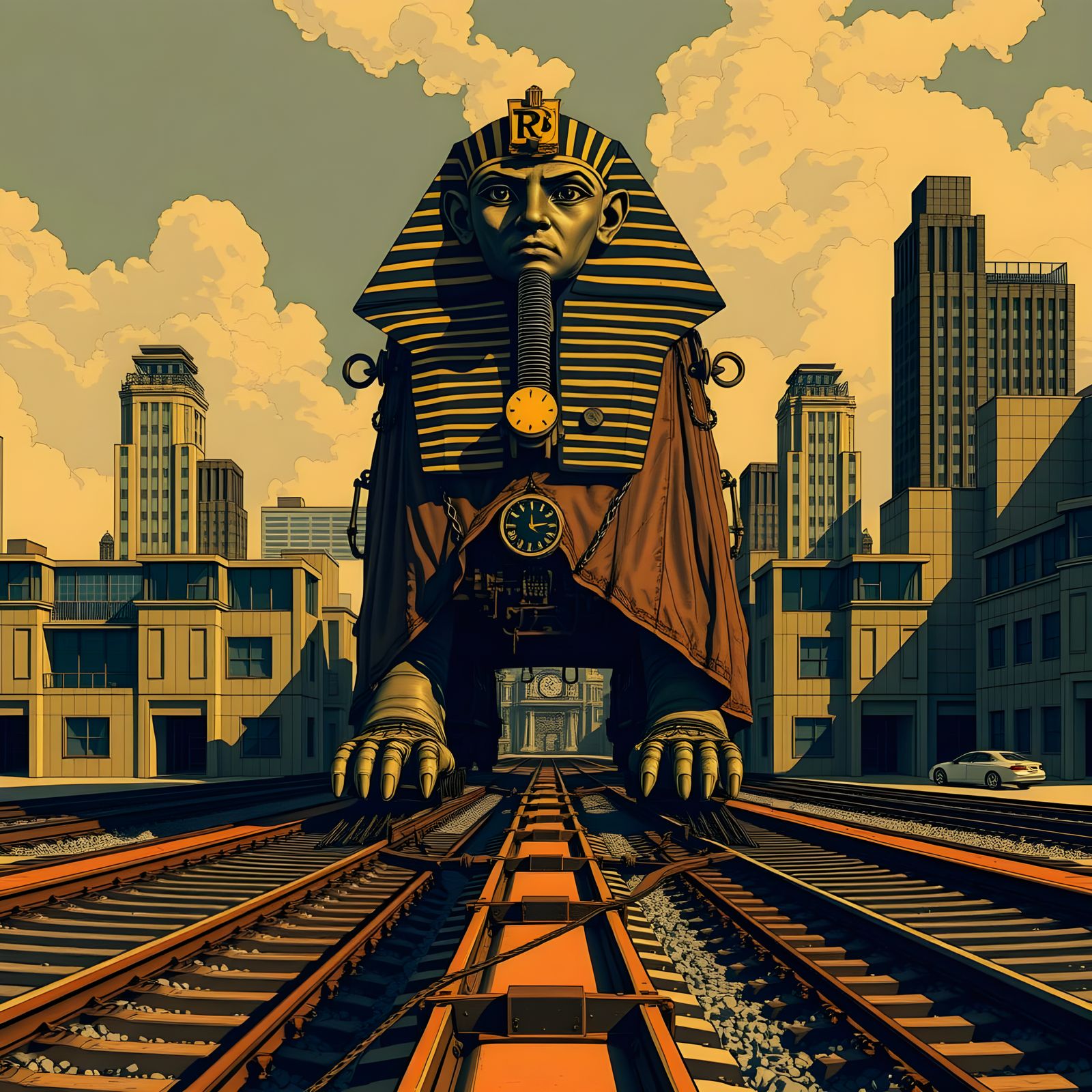 Majestic Train Sphinx Guardian of Crossroads